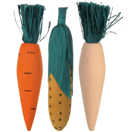 Jucarie Set 3 Legume din Paie Pentru Rozatoare, 10cm