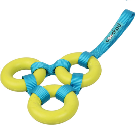 COOCKOO LOOPS Jucarie Pentru Caini, Cauciuc Natural Robust, Verde Lime, 26x15x2cm