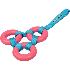 COOCKOO LOOPS Jucarie Pentru Caini, Cauciuc Natural Robust, Roz, 26x15x2cm