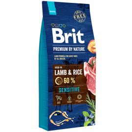 BRIT PREMIUM By Nature Adult Sensitive, Miel si Orez, Hrana Uscata Caine, Digestie Optima, 15kg