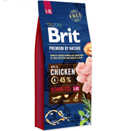 BRIT PREMIUM By Nature Senior Large / XLarge, cu Pui, Hrana Uscata Caine Talie Mare / Foarte Mare, 15Kg