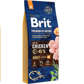 BRIT PREMIUM By Nature Adult Medium M, cu Pui, Hrana Uscata Caine Talie Medie, 15kg