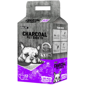 ABSORB PLUS CHARCOAL Covorase Absorbante Antibacteriene Pentru Caini, cu Carbune Activ, Capacitate Mare de Absortie, Small 45x35cm, 100Buc