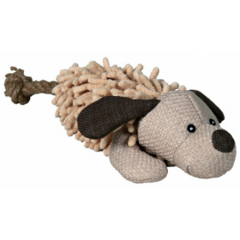 Jucarie Caine din Plus, Doc si Franghie 30 cm