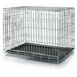 Cusca Transport Caine Talie Mare, Metalica, Pliabila, 2 Usi Acces, 116x76x88cm