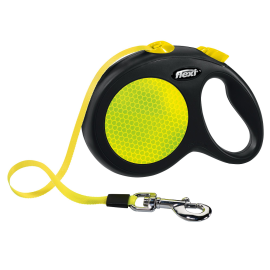 FLEXI New Classic Neon XS, Lesa Retractabila cu Banda, Caini Maxim 12kg, 3m