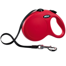 FLEXI New Classic L, Lesa Retractabila cu Banda, Pentru Caini Maxim 50kg, 5m - rosu