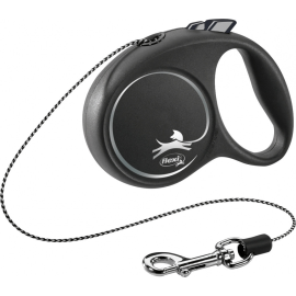 FLEXI Black Design M, Lesa Retractabila cu Snur, Caini Maxim 20kg, 5m