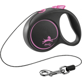 FLEXI Black Design XS, Lesa Retractabila cu Snur, Caini Maxim 8kg, 3m