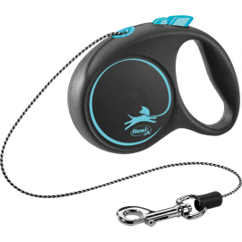FLEXI Black Design S, Lesa Retractabila cu Snur, Caini Maxim 12kg, 5m