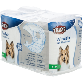 Scutece Pentru Caini, Femele, TRIXIE, Marime S-M, 28-40cm, 12Buc