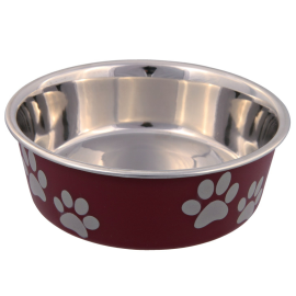 Castron Inox cu Invelis din Plastic, Pentru Caini, 0.4L