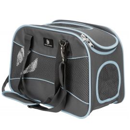 Geanta Transport Caini sau Pisici Avion, Conforma IATA, Maxim 8kg, ALISON Gri, 43x20x29cm