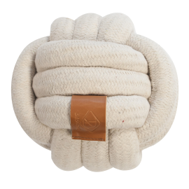 D&D HOME Skip, Jucarie Interactiva Pentru Caini, Minge din Franghie Impletita, Bej, 18cm
