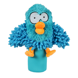 COOCKOO OOHOO, Jucarie Caini, Plus si Sticla Plastic, cu Squeaker, Albastru, 27cm