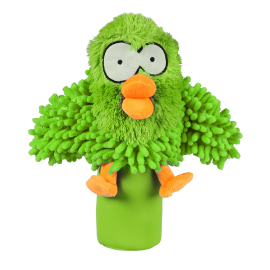 COOCKOO OOHOO, Jucarie Caini, Plus si Sticla Plastic, cu Squeaker, Verde, 27cm