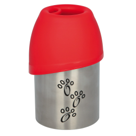 Recipient Pentru Apa, din Inox, cu Castron din Plastic, Pentru Caini sau Pisici 0.3L