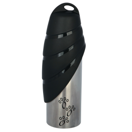 Recipient Pentru Apa, din Inox, cu Castron din Plastic, Pentru Caini sau Pisici 0.75L