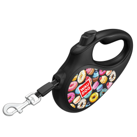 WAUDOG R-Leash Donuts, Lesa Retractabila cu Banda, Pentru Caini Maxim 15kg, 5m imagine 2