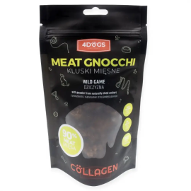 4DOGS ORIGINAL Collagen, Recompense Pentru Caini, Gnocchi cu Carne de Vanat si Pulbere din Coarne de Cerb, 100g