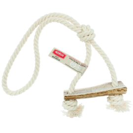 4DOGS ORIGINAL Knot Hook M Mix, Jucarie de Ros Pentru Caini din Franghie si Coarne Cerb Rosu, 40cm