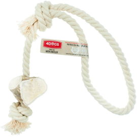 4DOGS ORIGINAL Loop L Mix, Jucarie de Ros Pentru Caini din Franghie si Coarne Cerb Rosu, 40cm