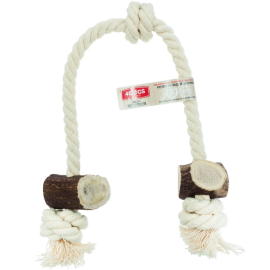 4DOGS ORIGINAL String Double XL Mix, Jucarie de Ros Pentru Caini din Franghie si Coarne Cerb, 50cm
