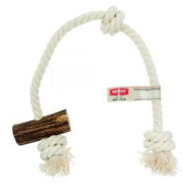 4DOGS ORIGINAL String L Mix, Jucarie de Ros Pentru Caini din Franghie si Coarne Cerb, 40cm