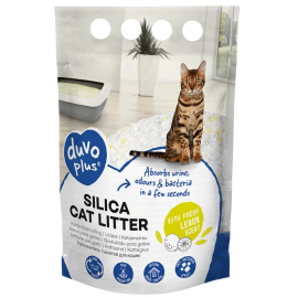 DUVO Plus Silica Cat Liter, Asternut Igienic Litiera Pisici, Silicat, Aroma Lamaie, 5L
