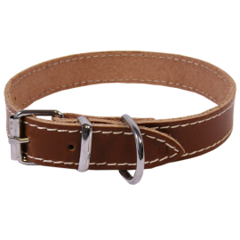 Zgarda din Piele Pentru Caini BASIC, Diverse Culori, 53cm | latime 25mm