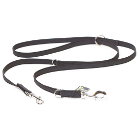  JULIUS K9 Lesa Antiderapanta cu Maner, Dublu Ajustabila, 2 Carabine, Neagra, 2.2m / 20mm, Caini Maxim 50kg
