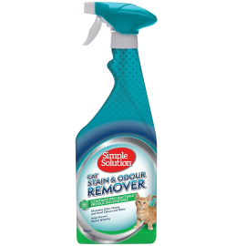 SIMPLE SOLUTION Stain & Odor Remover, Solutie indepartat Pete si Mirosuri Pisica 750ml