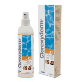 ICF CLOREXYDERM 4% Spray, Solutie Antiseptica, Efect Antibacterian si Antimicotic, Pentru Caini si Pisici, 250ml