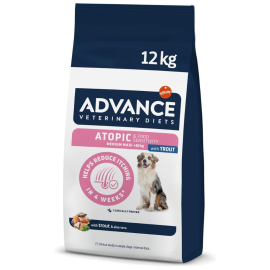ADVANCE Veterinary Diets ATOPIC DERMA CARE Medium / Maxi, cu Pastrav, Hrana Uscata Caini cu Boli Dermatologice 12kg