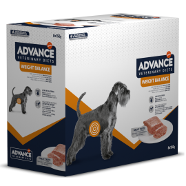 ADVANCE Veterinary Diets Dog Weight Balance, Bax Plicuri Hrana Umeda Pentru Caini Obezi sau Supraponderali 8x150g