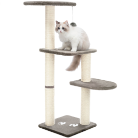 ALTEA Ansamblu de Joaca si Sisal Pentru Pisici, Plus Gri Platinum,  40x40cm | Inaltime 117cm