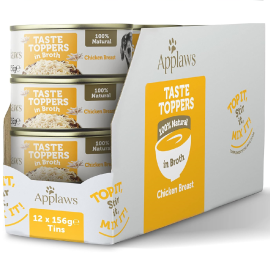 APPLAWS 100% Natural, Bax Conserve Hrana Umeda Caine, Piept de Pui in Supa 12x156g