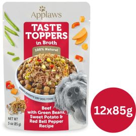 APPLAWS 100% Natural, Bax Plicuri Hrana Umeda Caine, cu Vita si Vegetale in Supa 12x85g