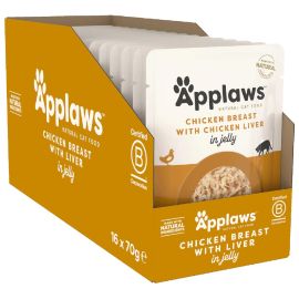 APPLAWS Bax Hrana Umeda Pisici, Piept de Pui si Ficat in Aspic, 16x70g