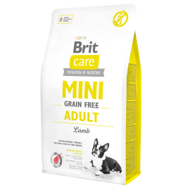 BRIT CARE Mini Grain Free Adult, cu Miel, Hrana Uscata Hipoalergenica, Fara Cereale, Caine, Digestie Optima, 2kg