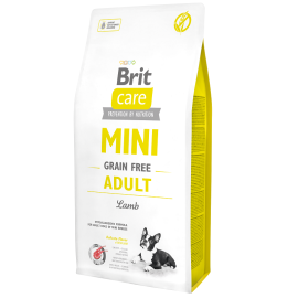 BRIT CARE Mini Grain Free Adult, cu Miel, Hrana Uscata Hipoalergenica, Fara Cereale, Caine, Digestie Optima, 7kg