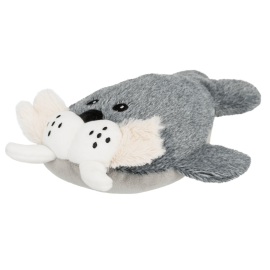BE NORDIC Jucarie din Plus Pentru Caini, Morsa Til, Gri cu Sunet, 28cm