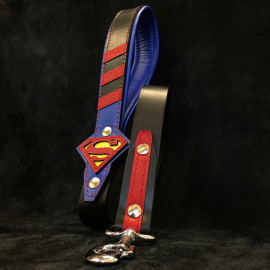 BESTIA DOG GEAR "Superman" Lesa din Piele Pentru Caini Mari, 1m / 3cm