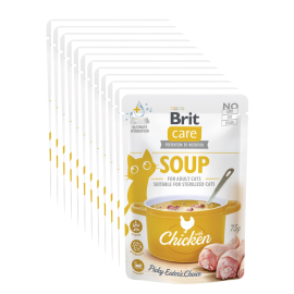 BRIT CARE Cat Soup, cu Pui, Set Plicuri Hrana Umeda Pentru Pisici (supă cremoasă), 12x75g