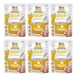 BRIT CARE Cat Soup, cu Pui, Set Plicuri Hrana Umeda Pentru Pisici (supă cremoasă), 6x75g