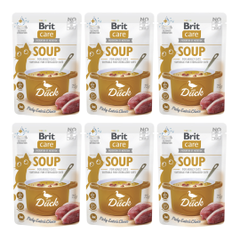 BRIT CARE Cat Soup, cu Rață, Plic  Hrana Umeda Pentru Pisici Sterilizate (supă cremoasă), 75g