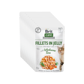 BRIT CARE Fillet in Jelly, cu Ton, Set Plicuri Hrana Umeda, Fara Cereale,  Pisici (file in aspic) 12x85g