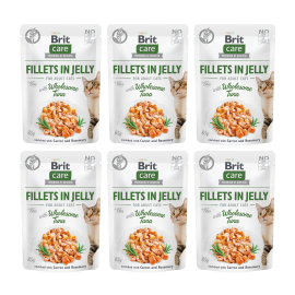 BRIT CARE Fillet in Jelly, cu Ton, Set Plicuri Hrana Umeda, Fara Cereale,  Pisici (file in aspic) 6x85g