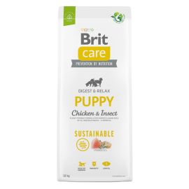 BRIT CARE Sustainable Puppy, cu Pui și Insecte, Hrană Uscată Sustenabilă pentru Catei Juniori, Sistem Digestiv Sănătos, 3kg