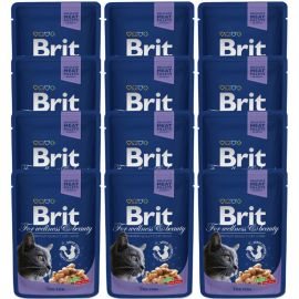 BRIT PREMIUM, Cod, Set Plicuri Hrana Umeda Pisici (bucatele carne in sos) 12x100g